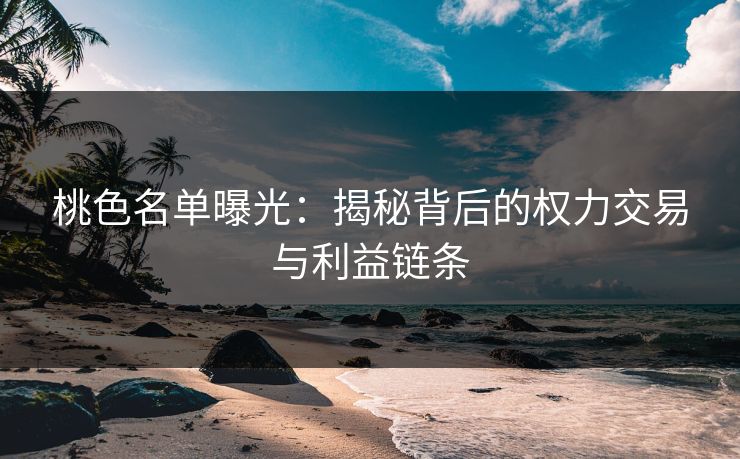 桃色名单曝光：揭秘背后的权力交易与利益链条