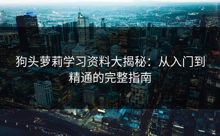 狗头萝莉学习资料大揭秘:从入门到精通的完整指南