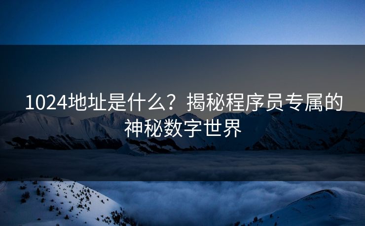1024地址是什么?揭秘程序员专属的神秘数字世界 1024地址是什么?揭秘程序员专属的神秘数字世界