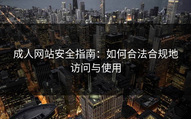 成人网站安全指南:如何合法合规地访问与使用